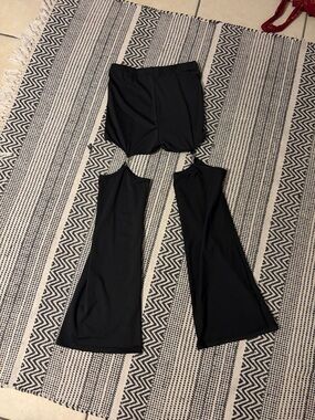 iHeartRaves Black Cut-Out Flare Pants